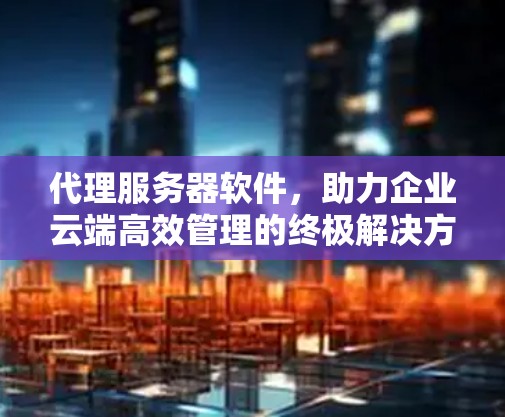 代理服务器软件，助力企业云端高效管理的终极解决方案