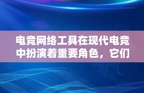 电竞网络工具在现代电竞中扮演着重要角色，它们通过不同的赛制和模式，为选手提供丰富的选择，以满足不同的比赛需求。以下是对这些网络工具的详细介绍