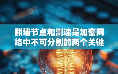 翻墙节点和测速是加密网络中不可分割的两个关键因素。翻墙节点负责加密数据,确保其安全传输,而测速则直接影响数据传输效率。以下是对这两个概念的详细分析和总结 翻墙节点和测速是加密网络中不可分割的两个关键因素。翻墙节点负责加密数据,确保其安全传输,而测速则直接影响数据传输效率。以下是对这两个概念的详细分析和总结