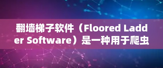 翻墙梯子软件（Floored Ladder Software）是一种用于爬虫和翻墙的工具，通常用于爬虫后翻墙，即将爬虫内容翻墙到目标服务器。以下是对翻墙梯子软件的详细步骤说明