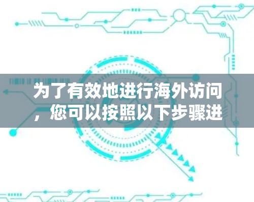 为了有效地进行海外访问，您可以按照以下步骤进行系统学习和实践
